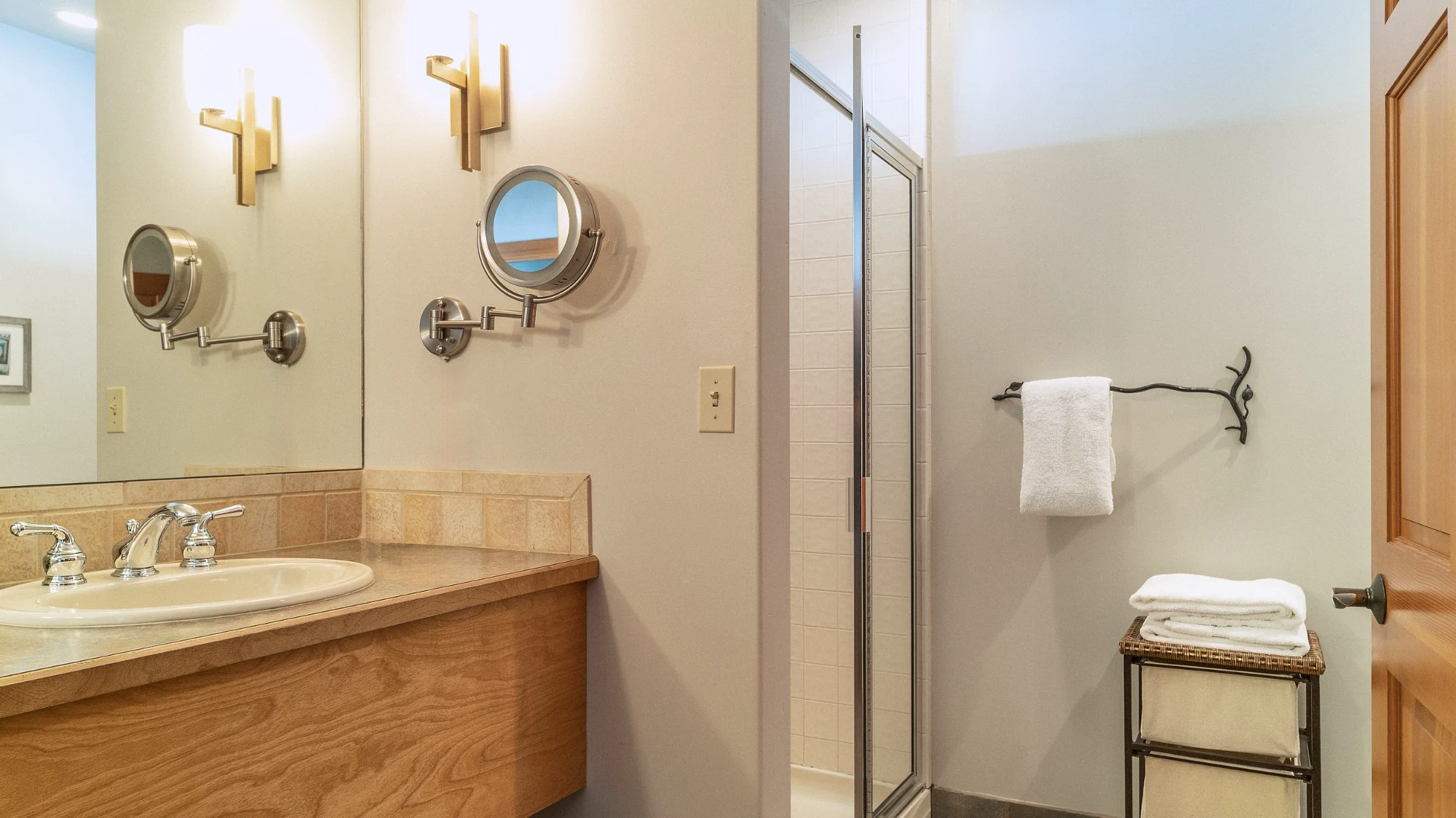 Autumn Suite bathroom vanity and shower
